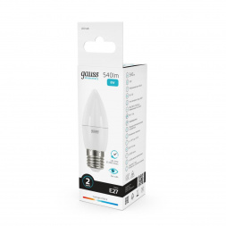 Лампа светодиодная Gauss E27 8W 4100K матовая 33228