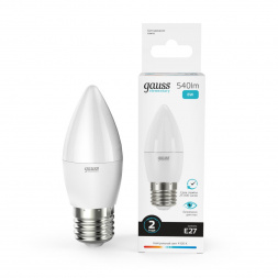 Лампа светодиодная Gauss E27 8W 4100K матовая 33228