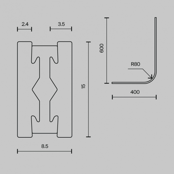 Радиусный коннектор для шинопровода Maytoni Technical TRX154-RC80-PT