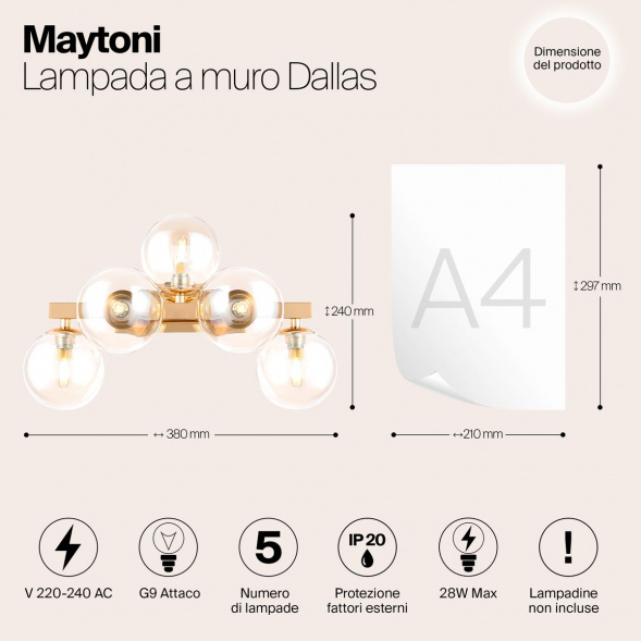 Бра Maytoni Dallas MOD547WL-05G
