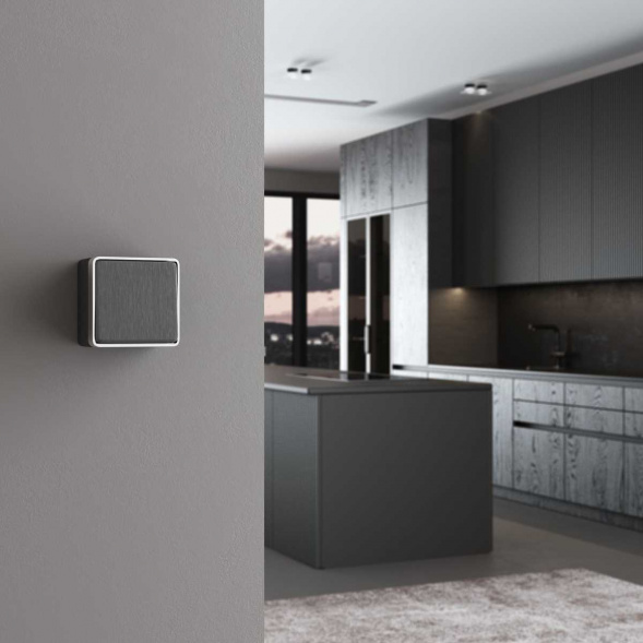 Выключатель одноклавишный проходной Werkel Gallant графит рифленый W5012004 4690389164071