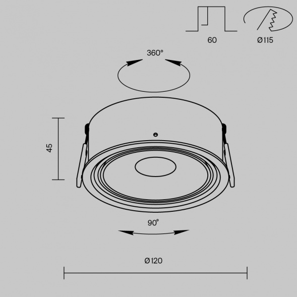 Встраиваемый светодиодный светильник Maytoni Technical Move DL060-9W3-4-6K-B
