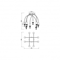 Потолочная люстра Vele Luce Pioggia VL4283L08