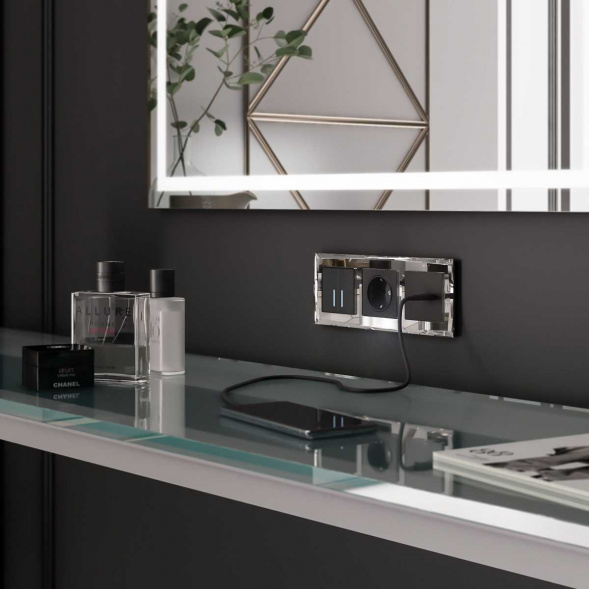 Рамка на 3 поста Werkel Diamant зеркальный W0031220 4690389158834