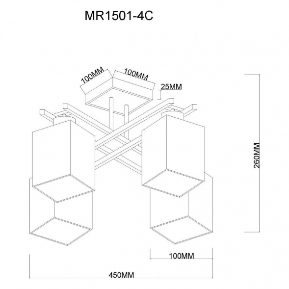 Потолочная люстра MyFar Eileen MR1501-4C