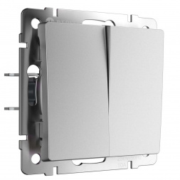 Выключатель Werkel двухклавишный серебряный матовый W1122065 4690389195549