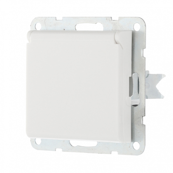 Розетка LK Studio с з/к, шторками и крышкой (белый) LK60 863404-1