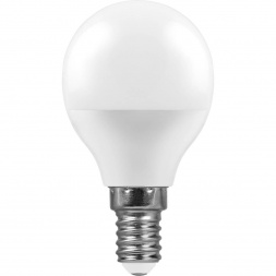Лампа светодиодная Feron E14 7W 2700K Шар Матовая LB-95 25478