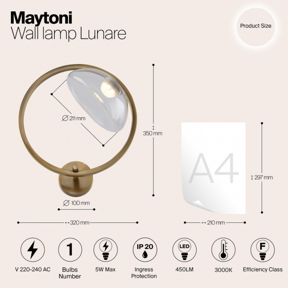Бра Maytoni Lunare MOD327WL-L5BS3K1