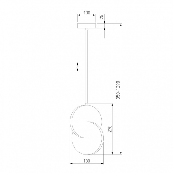 Подвесной светодиодный светильник Eurosvet Lang 50225/1 Led хром