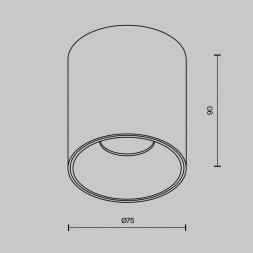 Потолочный светодиодный светильник Maytoni Technical Alfa Led C064CL-12W3K-RD-B