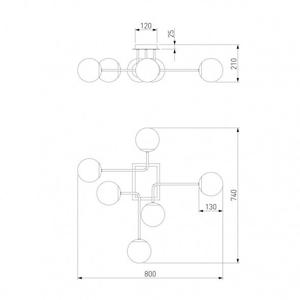 Потолочный светильник Eurosvet 30140/6 хром