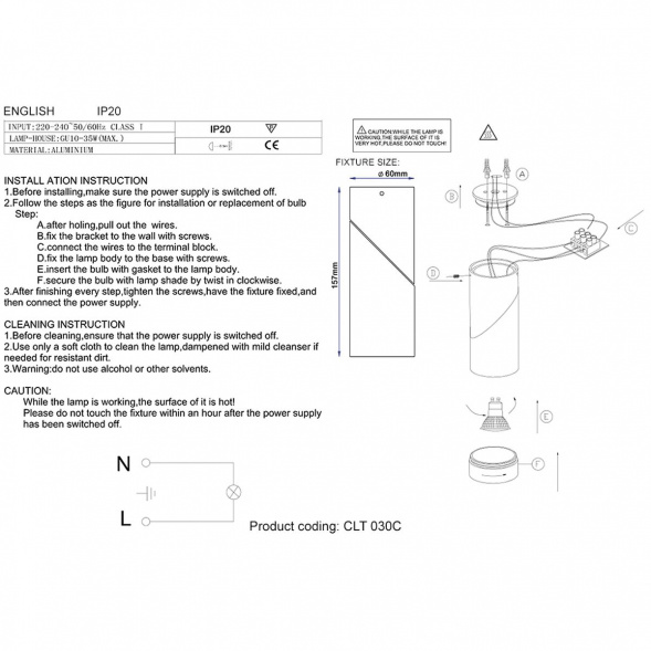 Спот Crystal Lux CLT 030C BL