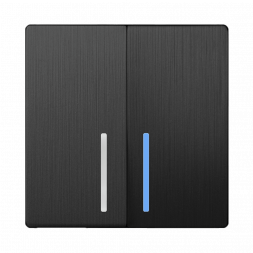 Выключатель Werkel двухклавишный с подсветкой графит рифленый W1120104 4690389158476