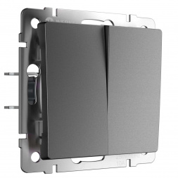 Перекрестный выключатель Werkel двухклавишный графит матовый W1123064 4690389196898