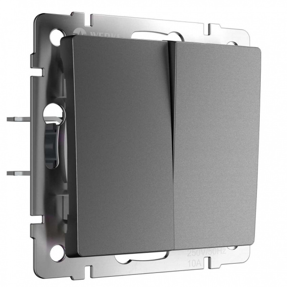 Перекрестный выключатель Werkel двухклавишный графит матовый W1123064 4690389196898