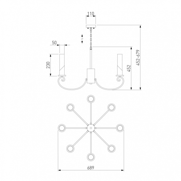 Подвесная люстра Eurosvet Banci 60117/8 никель