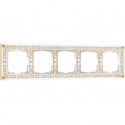 Рамка Werkel Antik на 5 постов белое золото W0051523 4690389158292