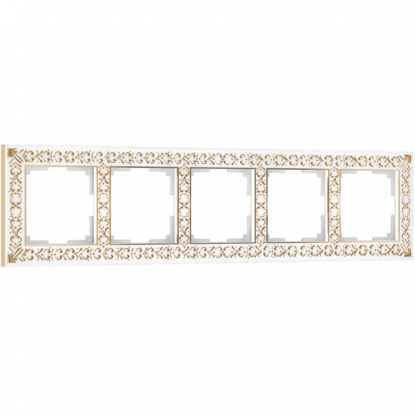 Рамка Werkel Antik на 5 постов белое золото W0051523 4690389158292