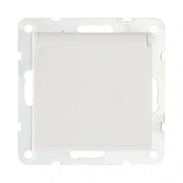 Розетка LK Studio с з/к, шторками и крышкой (белый) LK80 843404-1