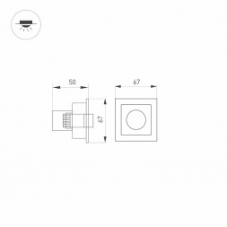 Встраиваемый светодиодный светильник Arlight MS-Orient-Built-Turn-TC-S67x67-3W Warm3000 037206