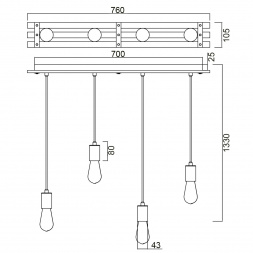 Подвесной светильник Vele Luce Tendenza VL6492P14