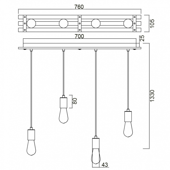 Подвесной светильник Vele Luce Tendenza VL6492P14