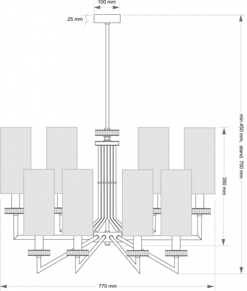 Подвесной светильник KUTEK GENOVA GEN-ZW-8(P/A)