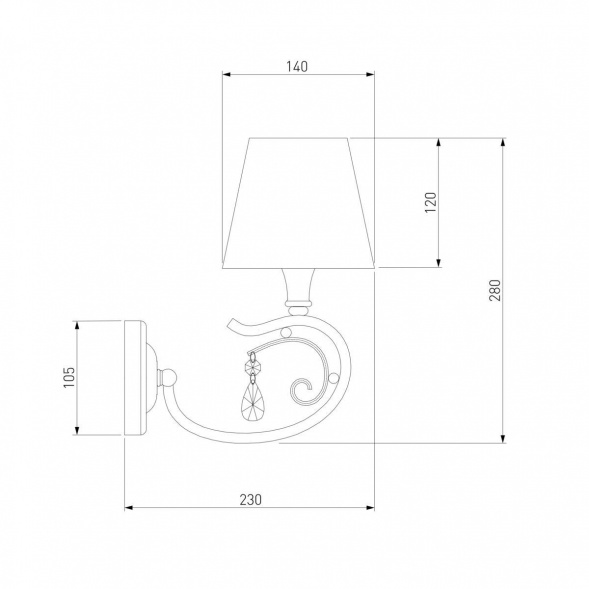 Бра Eurosvet 60069/1 серебро