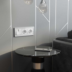 Розетка Werkel с заземлением и шторками белый акрил W1171141 4690389197321