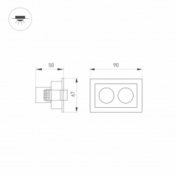Встраиваемый светодиодный светильник Arlight MS-Orient-Built-Turn-TC-S67x90-5W Day4000 037207