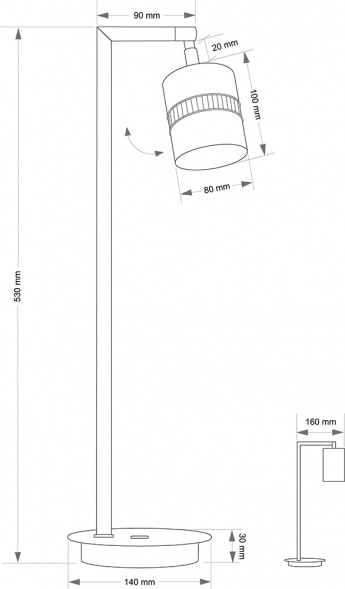Настольный светильник KUTEK VESTO VES-LG-1(P)