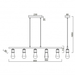Подвесной светильник Vele Luce Tenuto VL6532P05