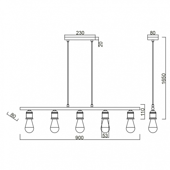 Подвесной светильник Vele Luce Tenuto VL6532P05