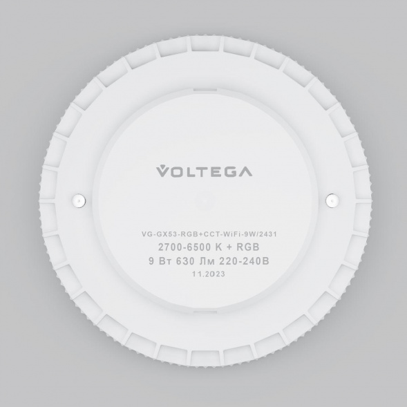 Лампа светодиодная Voltega Wi-Fi GX53 9W 2700K-6500K MIX-RGB белая 2431