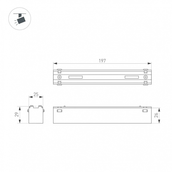 Трековый светодиодный светильник Arlight Mag-Vibe-Laser-L197-12W Day4000 044420