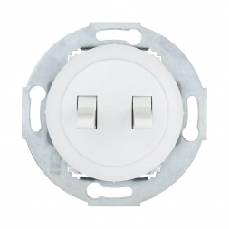 Выключатель LK Studio 2-рычажковый (схема 5) 16 A, 250 B (белый) Vintage 882304-1