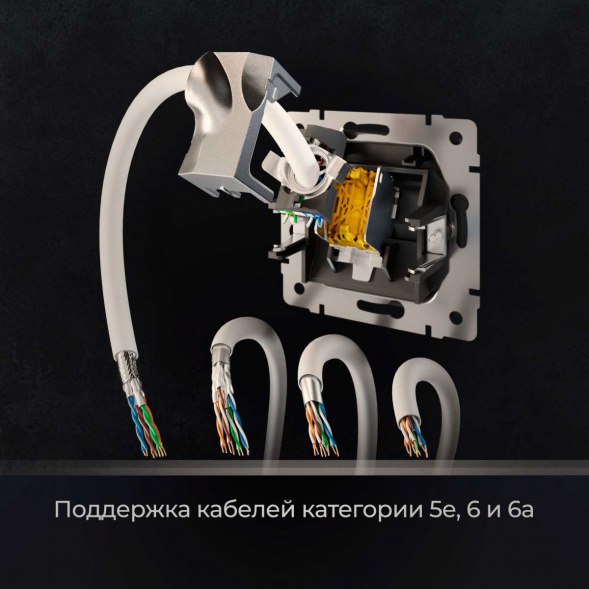 Розетка Ethernet RJ-45 cat. 6A экранированная (черный матовый) W5120108/ a069685