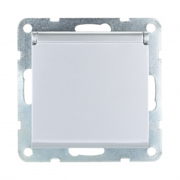 Розетка LK Studio с з/к, шторками и крышкой (серебристый металлик) LK60 863403-1