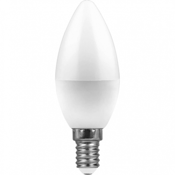 Лампа светодиодная Feron E14 7W 4000K Свеча матвоая LB-97 25476