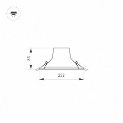 Встраиваемый светодиодный светильник Arlight Im-Storm-R230-28W Day4000-Mix 032434