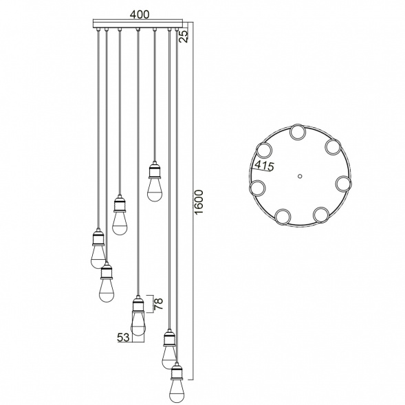 Подвесной светильник Vele Luce Tenuto VL6532P07