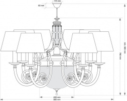 Подвесной светильник KUTEK BIBIONE BIB-ZW-8(Z/A)CR
