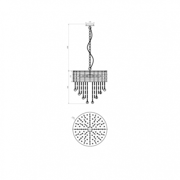 Подвесная люстра Lucia Tucci Perso 4931.6 GoldBlack