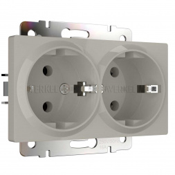 Розетка двойная с заземлением (дымчатый) W1272004/ a069774