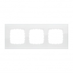Рамка LK Studio 3-постовая, натуральное стекло (белый) LK80 844313-1