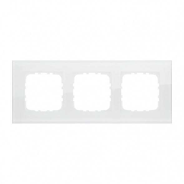 Рамка LK Studio 3-постовая, натуральное стекло (белый) LK80 844313-1