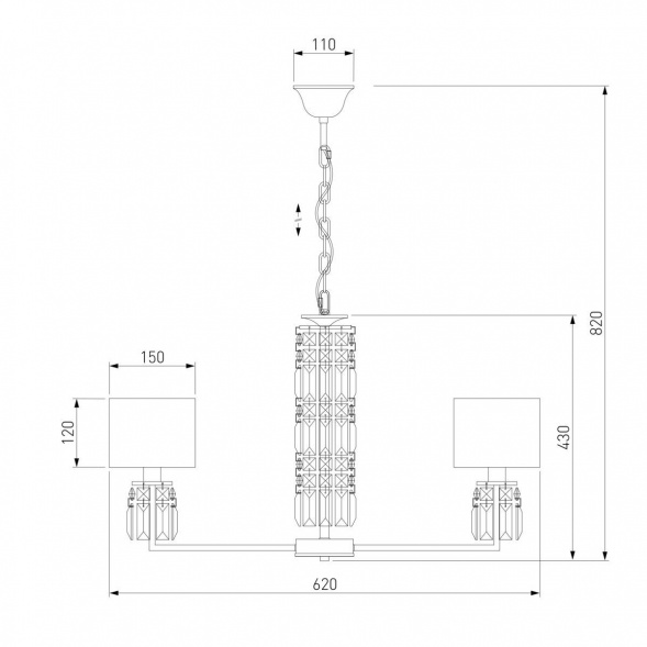 Подвесная люстра Eurosvet Zaffiro 10099/5 хром