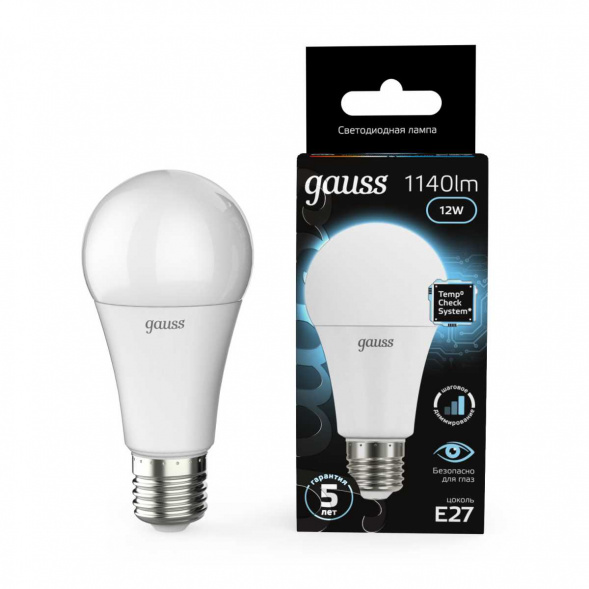 Лампа светодиодная Gauss E27 12W 4100K матовая 102502212
