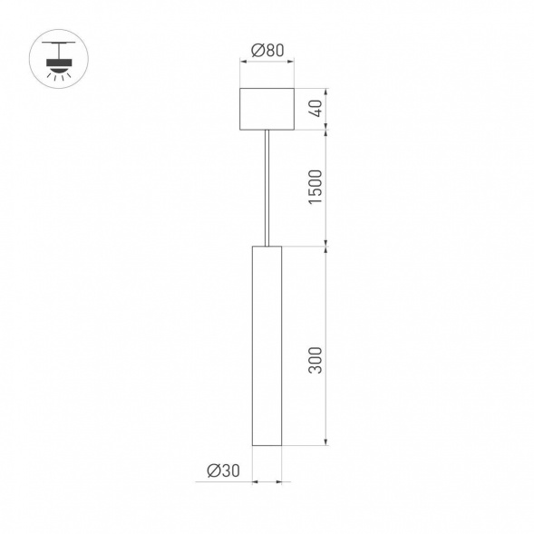 Подвесной светодиодный светильник Arlight SP-Pipe-Hang-L300-R30-9W Warm3000 038613